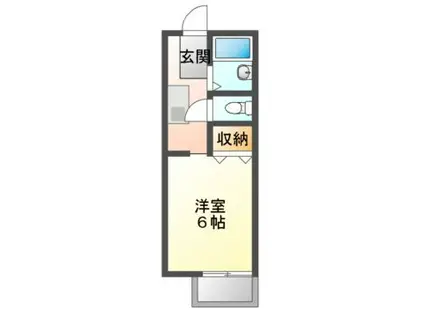 グランシャリオ(1K/1階)の間取り写真