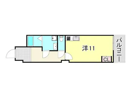 北野ビル2(ワンルーム/4階)の間取り写真