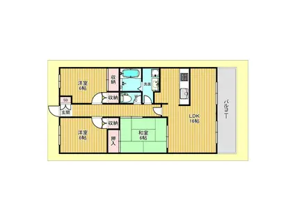 ヴェッサエントラン(3LDK/6階)の間取り写真