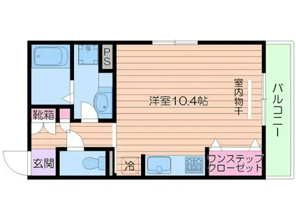 プライムコート(ワンルーム/2階)の間取り写真