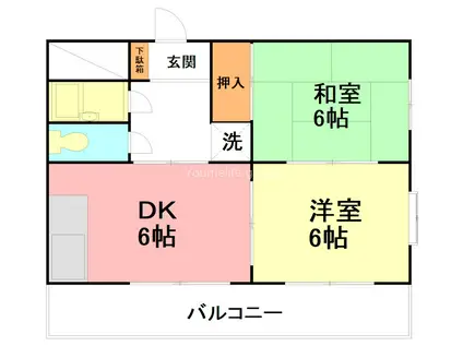 ひかりビル(2DK/3階)の間取り写真
