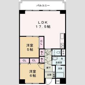 アルコ・ラ・カーサ佃町II(2LDK/2階)の間取り写真