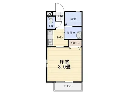 リール・ヴィザージュ(1K/1階)の間取り写真