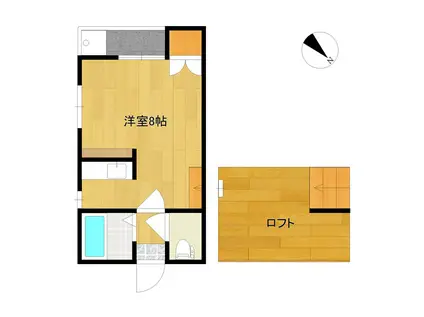 モアハイツ横手(1K/2階)の間取り写真