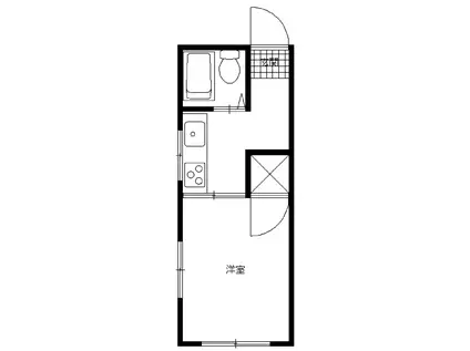 矢内ハイツ(1K/2階)の間取り写真