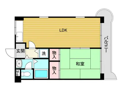 LAPIS ラピス(1LDK/3階)の間取り写真