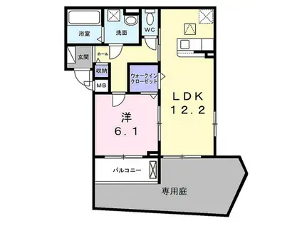 リボーン明誠(1LDK/1階)の間取り写真