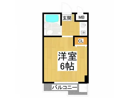 プレオール深井(1K/3階)の間取り写真