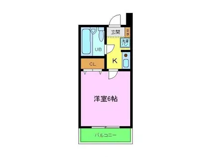 アヴニールふじわら(1K/3階)の間取り写真