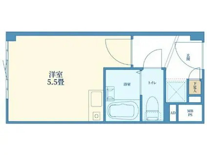 オリエントマンション品川(1K/9階)の間取り写真