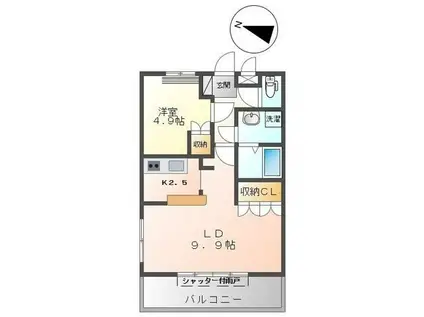 パジェール(1LDK/1階)の間取り写真