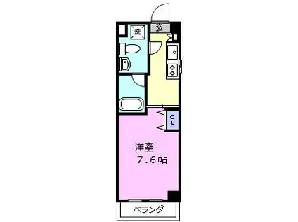 エイムオーエス島崎町マンション(1K/4階)の間取り写真