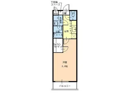 ラフィーネ北島II番館(1K/2階)の間取り写真