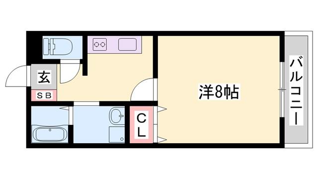 アヴニール今宿(1K/2階)の間取り写真