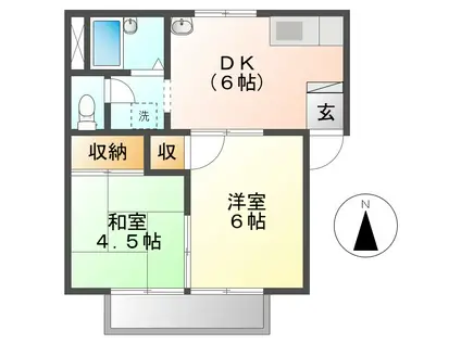 リージェント中庄II(2DK/2階)の間取り写真