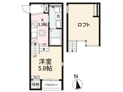 プレミアムレジデンス香西南町(1K/1階)の間取り写真