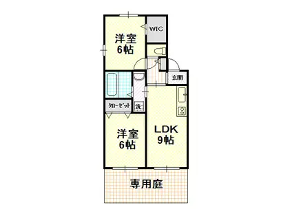 オアシスMARUGEN(2DK/1階)の間取り写真