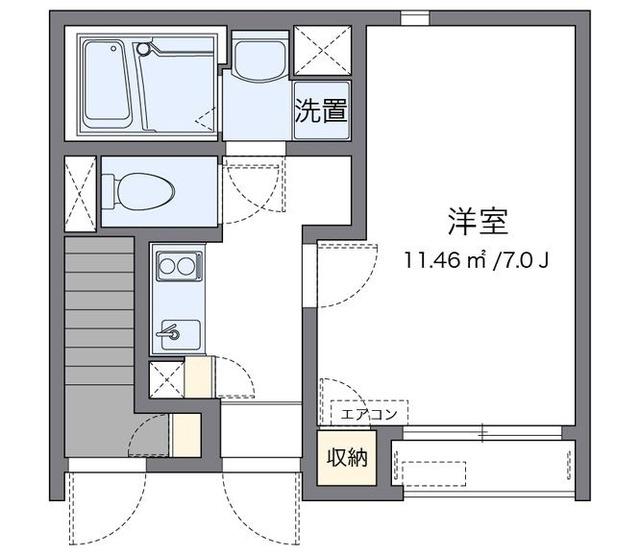 クレイノのぞみ西ヶ原(1K/1階)の間取り写真