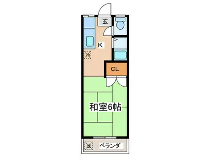 ハイツ筑摩(1K/1階)の間取り写真
