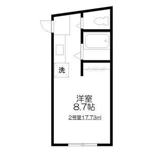 長屋アパートメントHACHI(ワンルーム/2階)の間取り写真