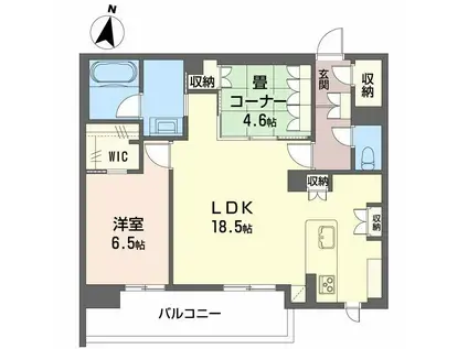 LUANA KAMISUGI(2LDK/1階)の間取り写真