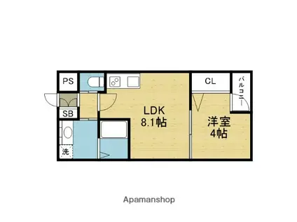 H-MAISON衣摺II(1LDK/2階)の間取り写真