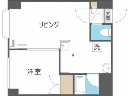 セントポーリア弐番館(1LDK/1階)の間取り写真