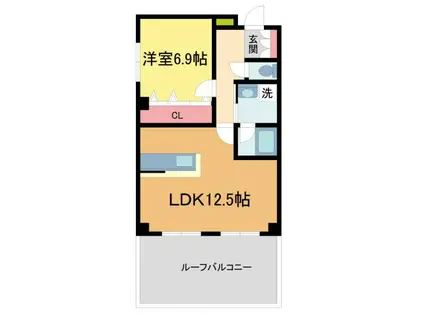 グランドール宝塚(1LDK/2階)の間取り写真
