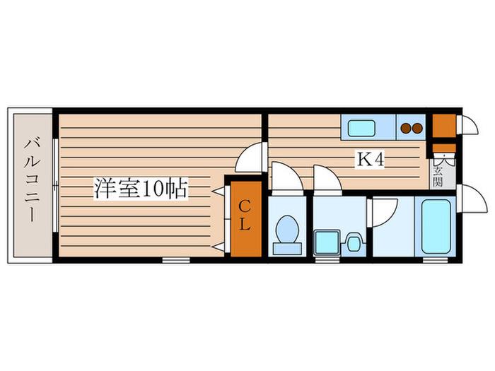 MIYABIROU(1K/2階)の間取り写真