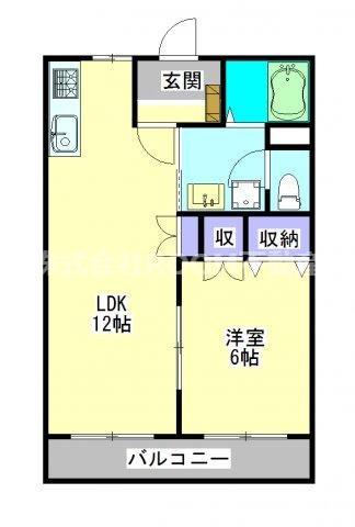 アルバーレ625(1LDK/2階)の間取り写真