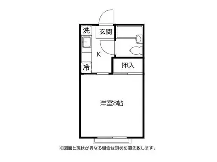ベアハイム(1K/2階)の間取り写真