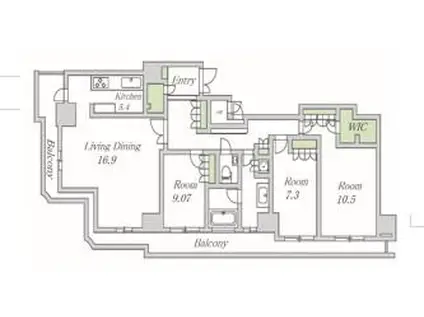 アートアルテール(3LDK/23階)の間取り写真