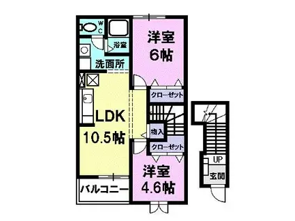 スプリング・フィールド(2LDK/2階)の間取り写真