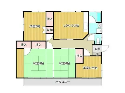 内野本郷ハウス(4LDK/2階)の間取り写真