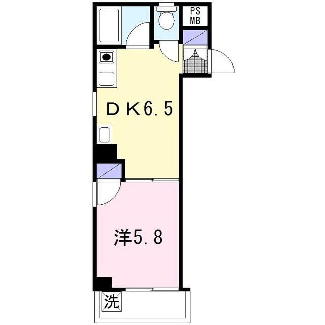 杉崎ビル(1DK/2階)の間取り写真
