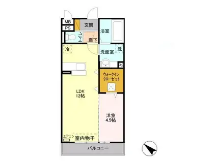 ヘリオス吉川美南 アプロディーテ(1LDK/1階)の間取り写真