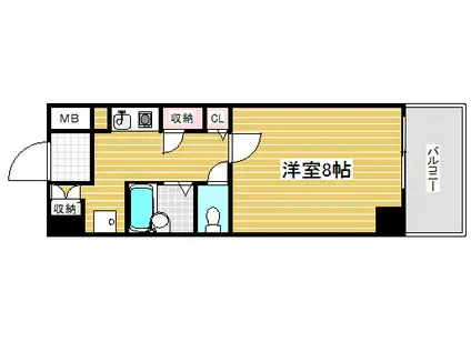 ジュン中山手(1K/6階)の間取り写真