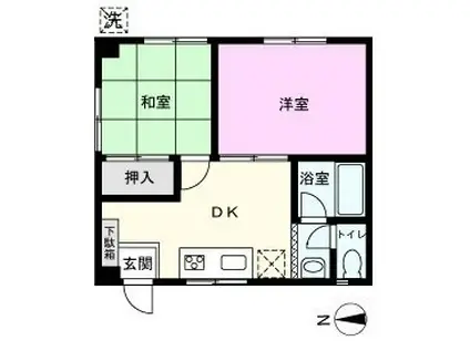 ドリーム21(2DK/1階)の間取り写真