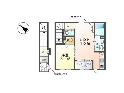 ＪＲ武蔵野線 西浦和駅 徒歩29分 2階建 築1年(1LDK/2階)の間取り写真