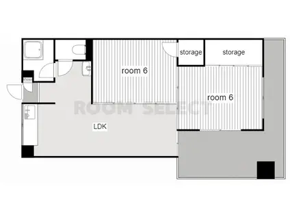 コーポ野南(2LDK/3階)の間取り写真