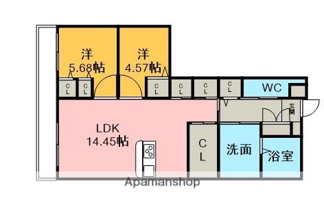 リバーサイド東洋(2LDK/2階)の間取り写真