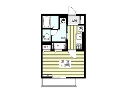 グランシャリオ(1K/2階)の間取り写真