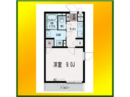 イクシオ花小金井(1K/2階)の間取り写真
