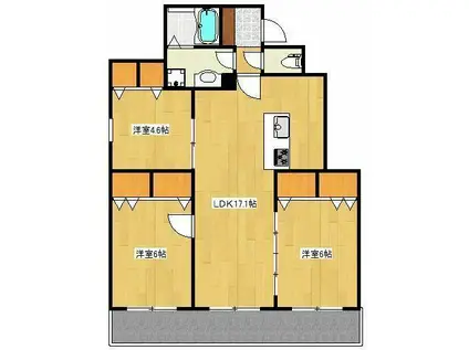 クロノス33沼山津(3LDK/1階)の間取り写真