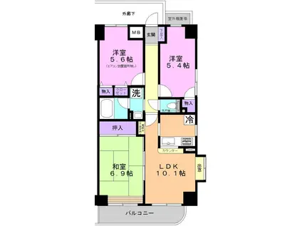 オルテンシア川口(3LDK/14階)の間取り写真