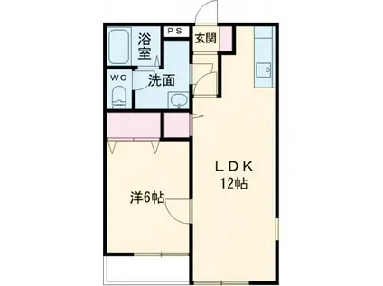 住感シリーズFIIタイプ(1LDK/1階)の間取り写真