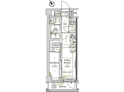 ARKMARK東大井(1DK/2階)の間取り写真