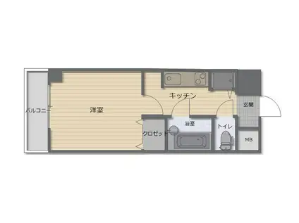 日興パレス長岡呉服町(1K/4階)の間取り写真