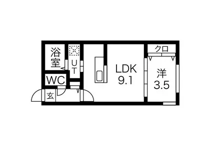 PRECIOUS KOTONI (1LDK/2階)の間取り写真