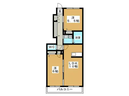PREMEREA(2LDK/1階)の間取り写真